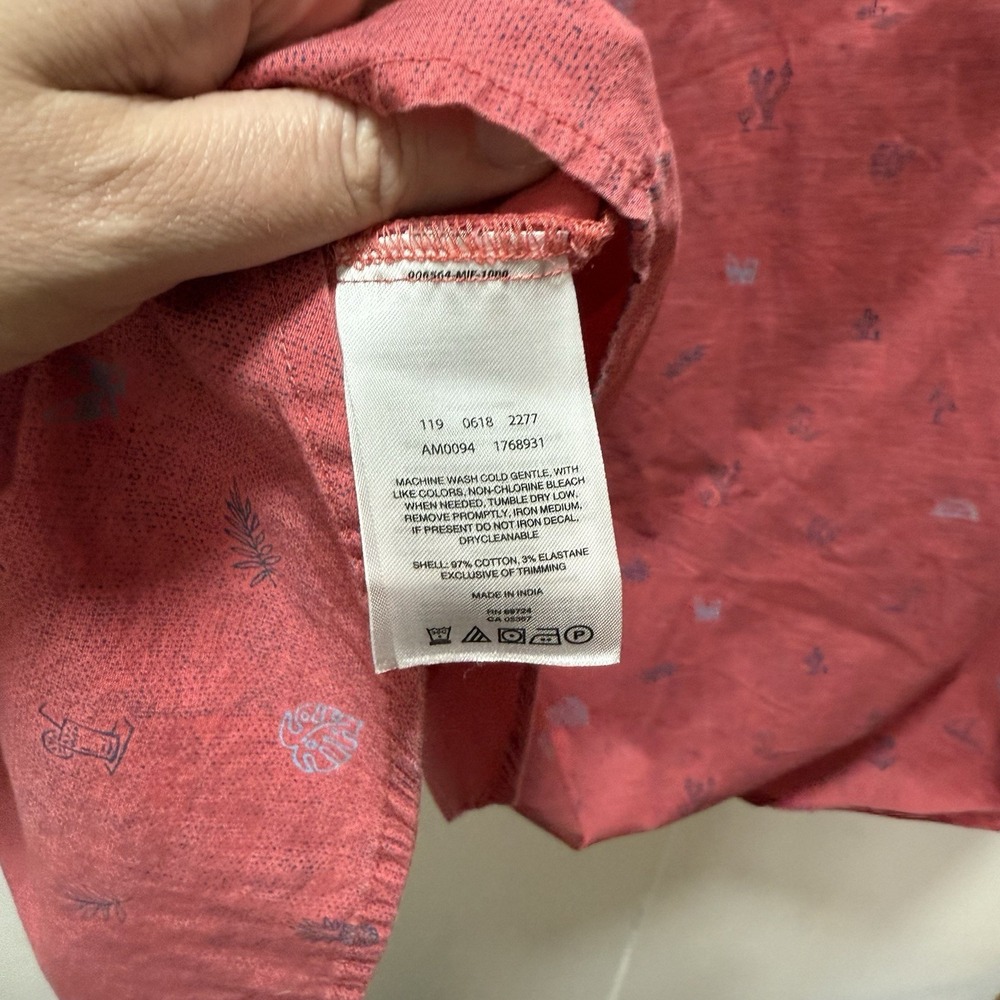 Columbia Red Beach Print Classic Fit Short Sleeve Shirt Size XXL 2XL - Picture 7 of 7